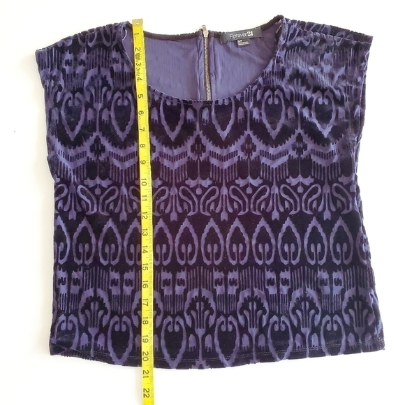1171 * Forever 21 Burnout Velvet Crop Top Size Juniors S - Picture 6 of 6